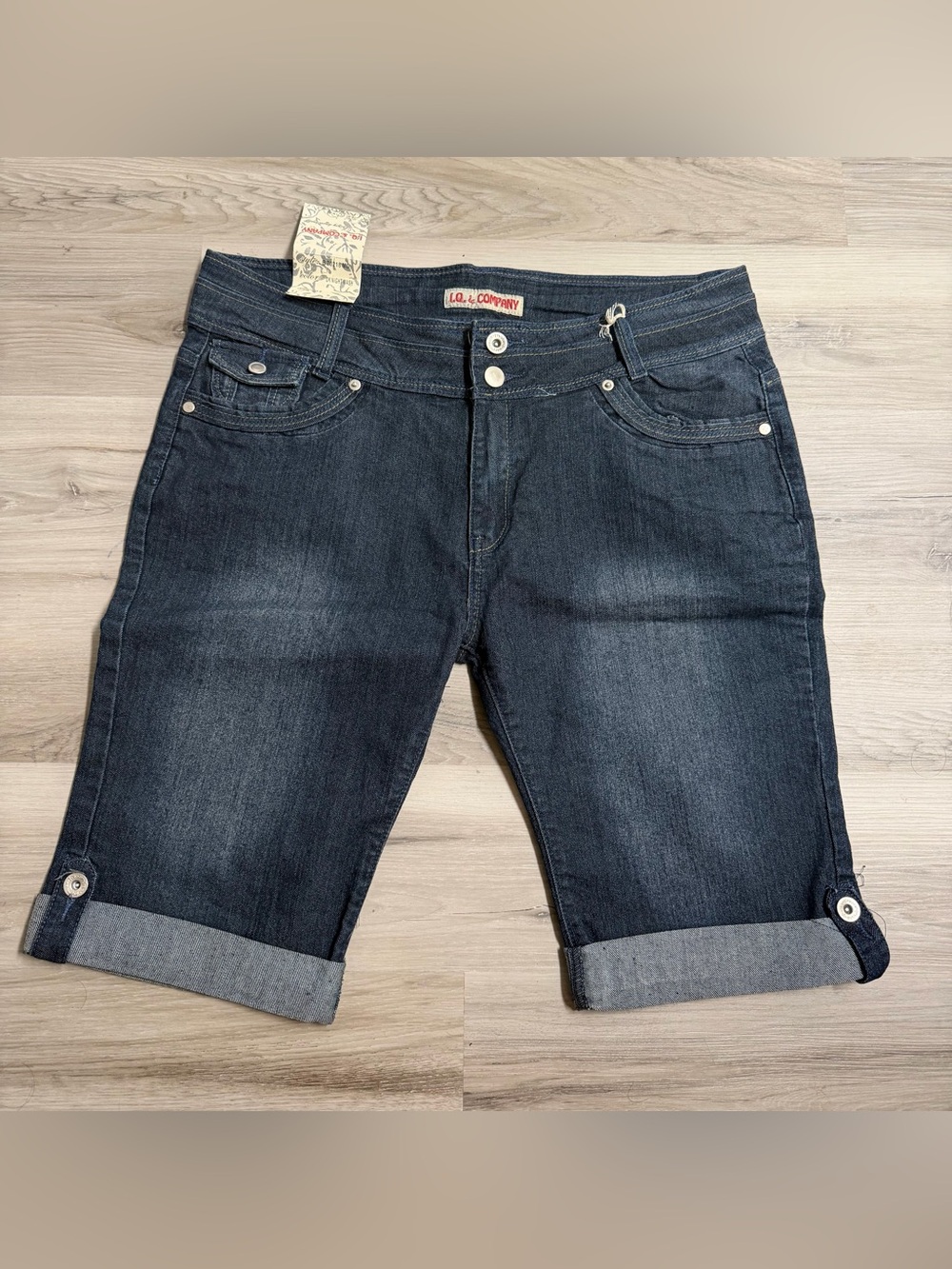 I.Q. & Company Dark Wash Denim Bermuda Shorts